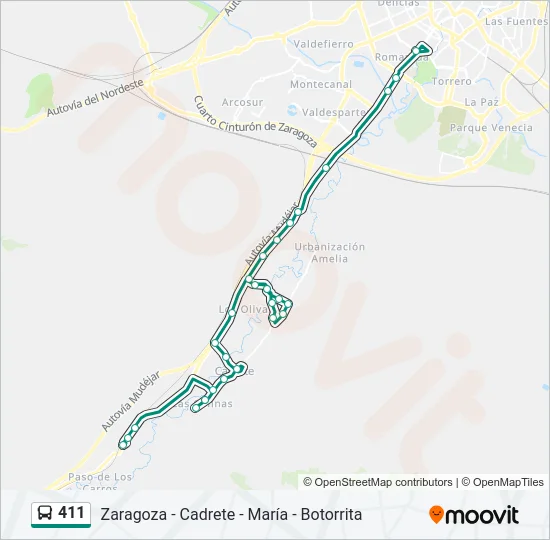 411 Bus Line Map