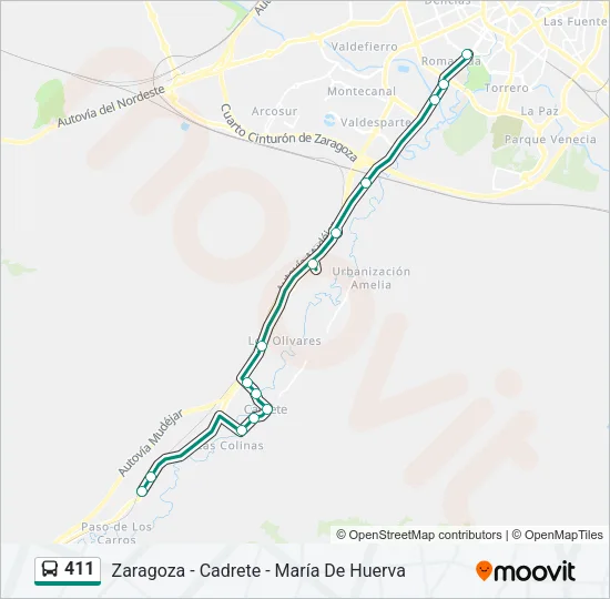 411 Bus Line Map