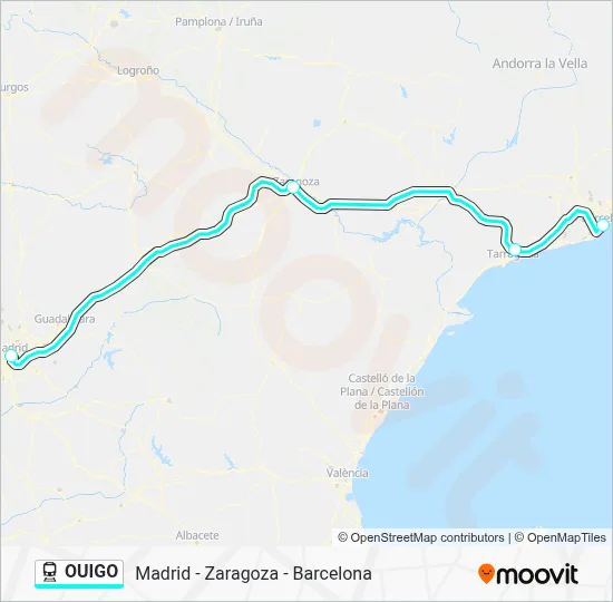 OUIGO Train Line Map