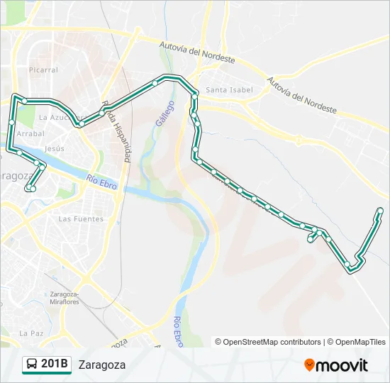 201B Bus Line Map
