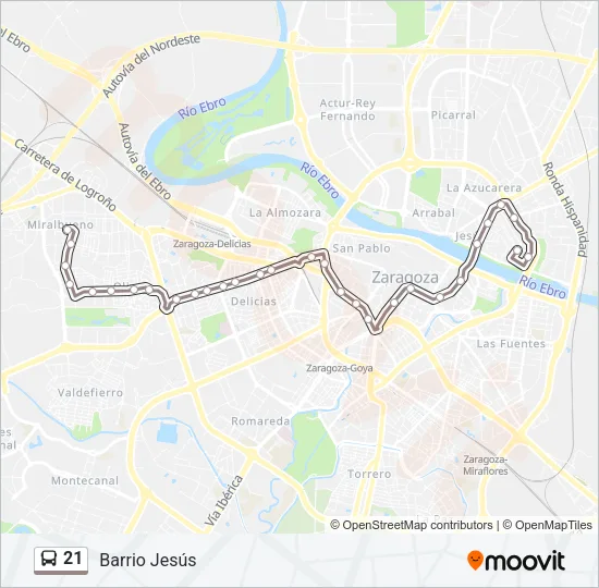 21 Bus Line Map