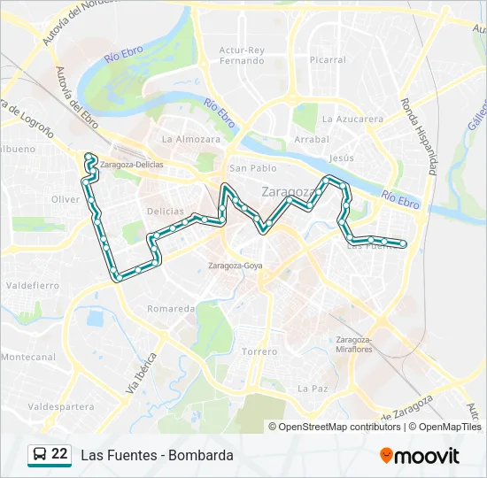 22 Bus Line Map