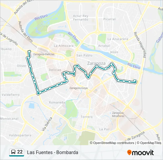 22 Bus Line Map