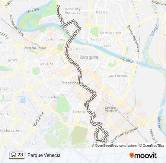 23 bus Mapa de línia