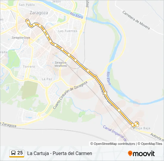 25 Bus Line Map