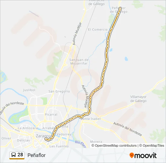 28 Bus Line Map