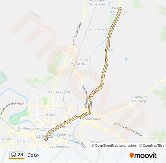 28 Bus Line Map
