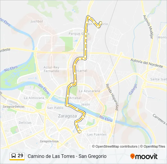 29 Bus Line Map