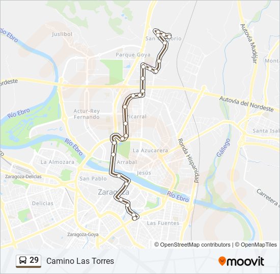 29 bus Mapa de línia