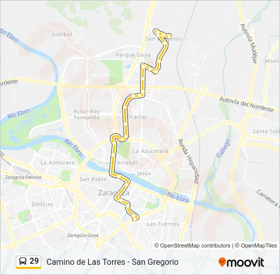 29 Bus Line Map