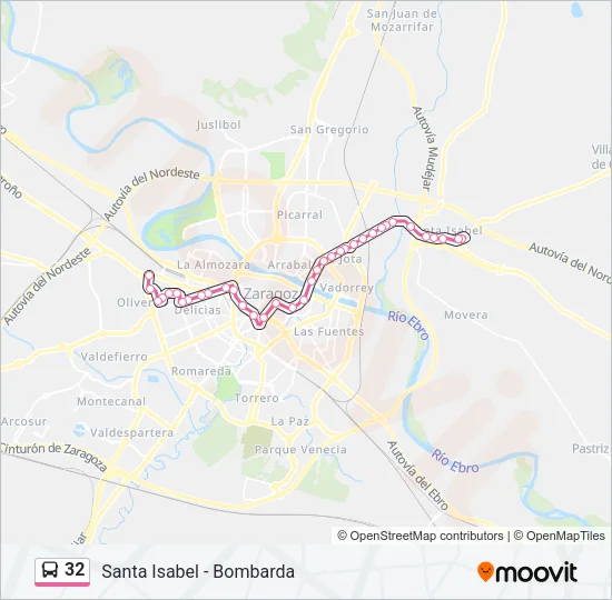 32 Bus Line Map