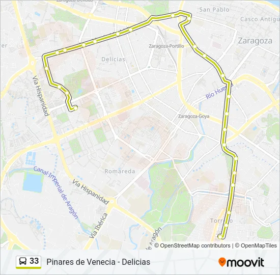 33 Bus Line Map