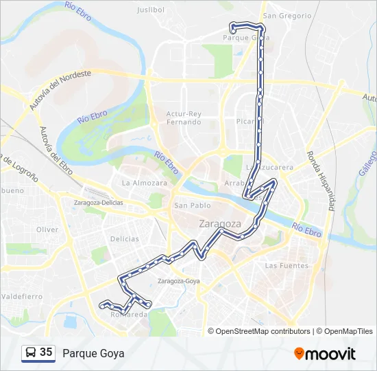 35 Bus Line Map