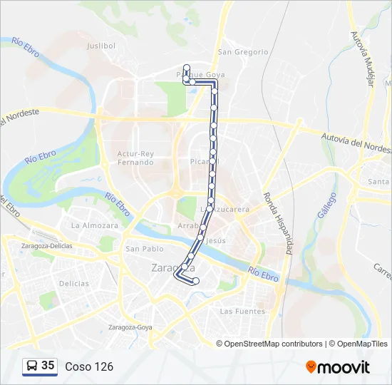 35 Bus Line Map