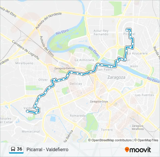 36 Bus Line Map
