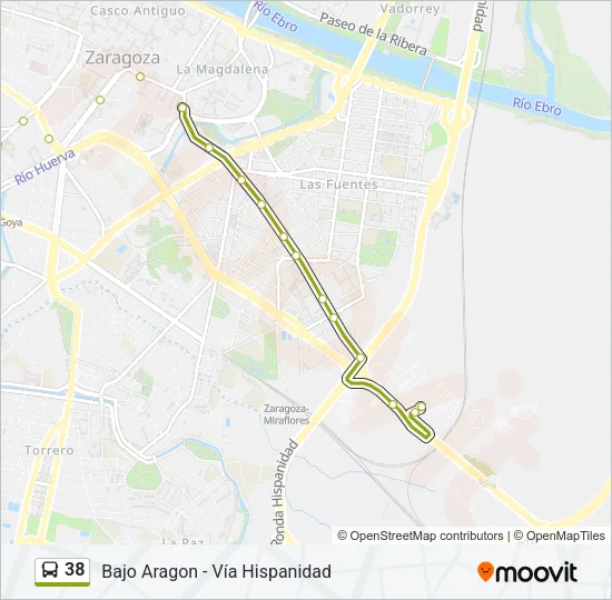 38 Bus Line Map