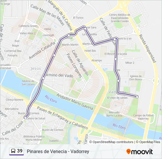 39 Bus Line Map