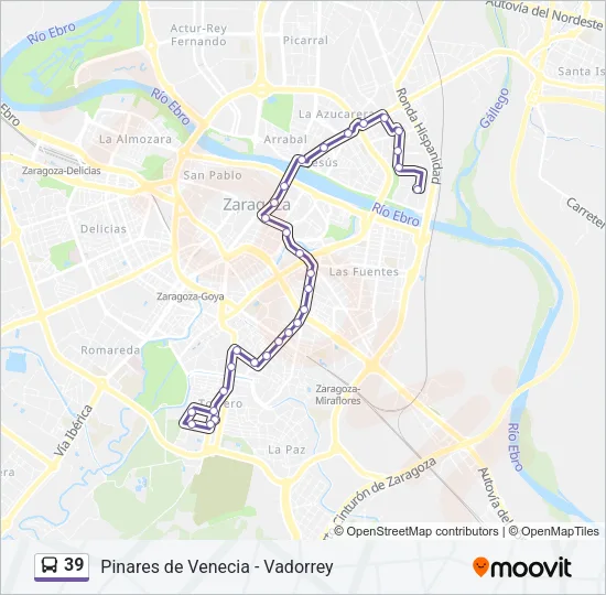 39 Bus Line Map
