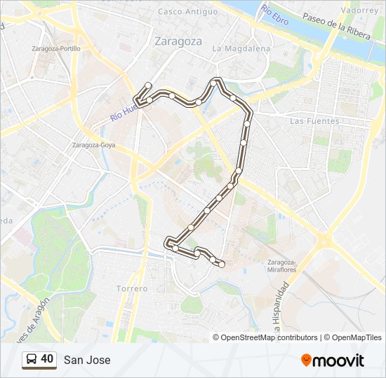 40 bus Mapa de línia