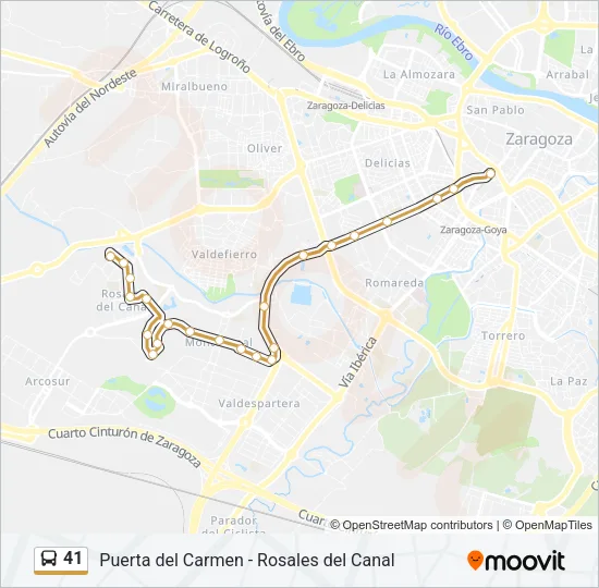41 Bus Line Map