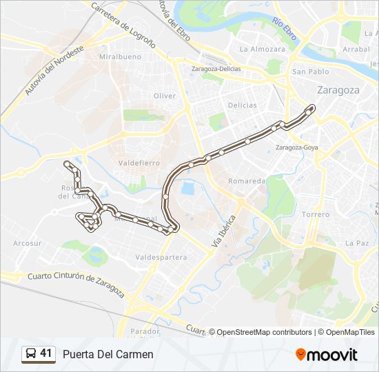 41 bus Line Map