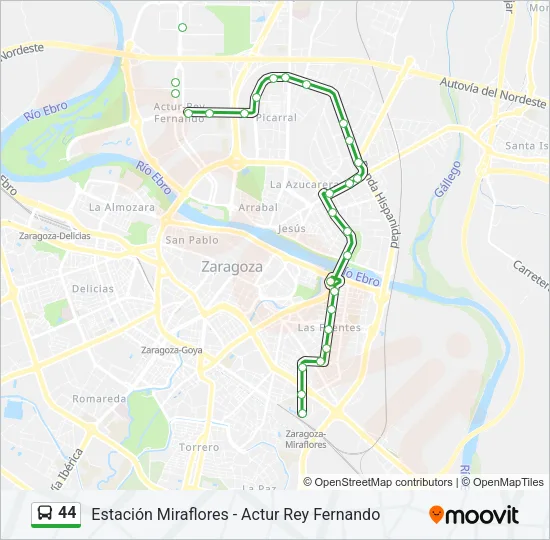 44 Bus Line Map