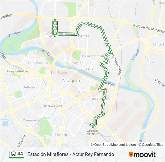 44 Bus Line Map