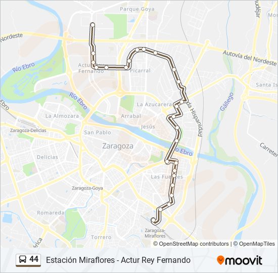 Mapa de 44 de autobús