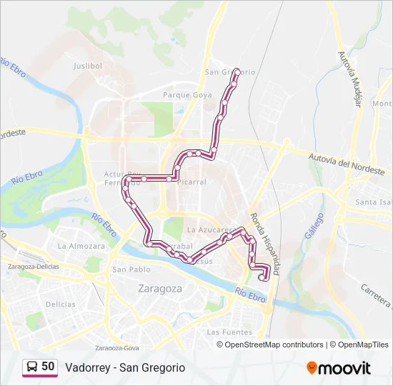 50 Bus Line Map