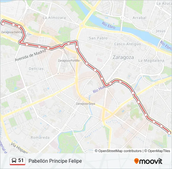 51 Bus Line Map