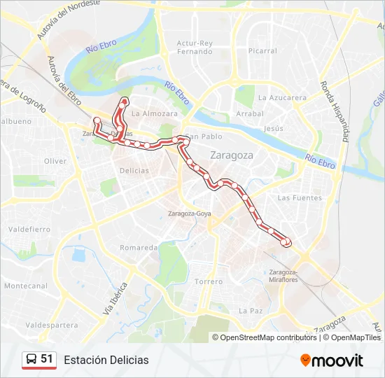 51 Bus Line Map