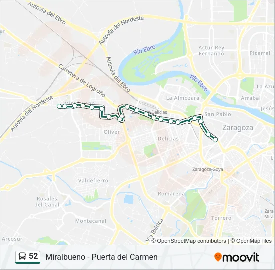 52 Bus Line Map