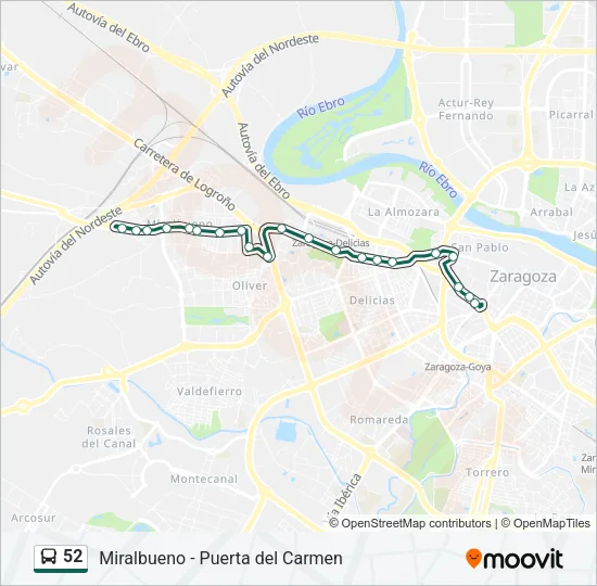52 Bus Line Map