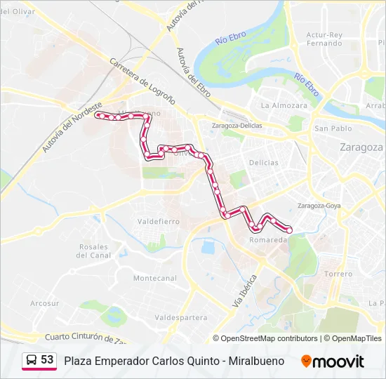 53 Bus Line Map