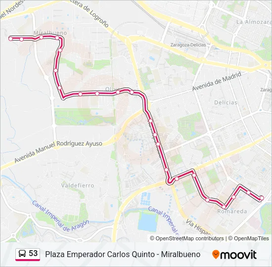 53 Bus Line Map