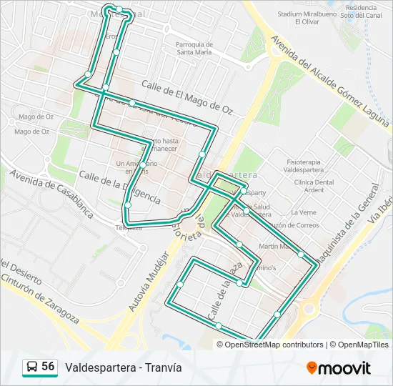 56 Bus Line Map