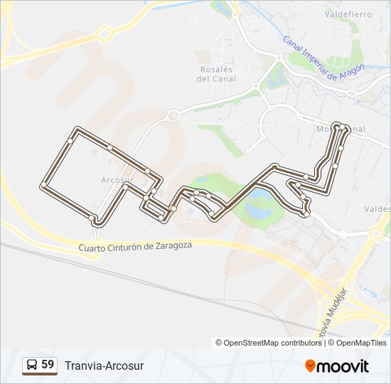 Mapa de 59 de autobús