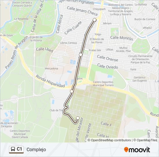 C1 bus Mapa de línia