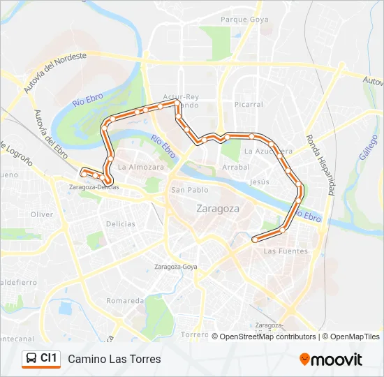 CI1 Bus Line Map