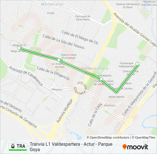 TRA Light Rail Line Map