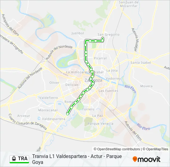 TRA Light Rail Line Map