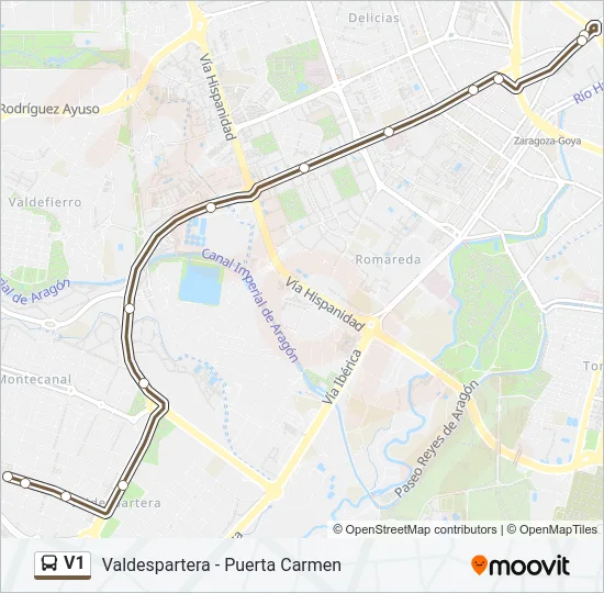 V1 Bus Line Map