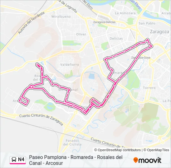 N4 Bus Line Map