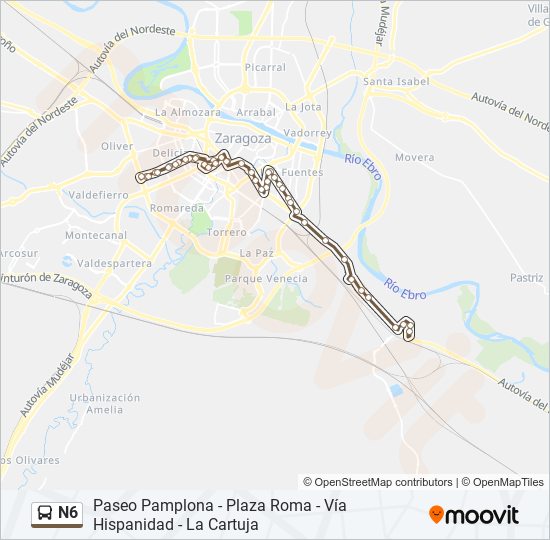 N6 bus Line Map