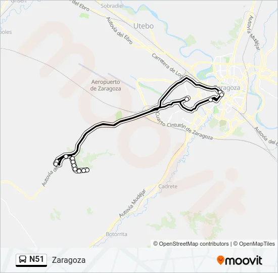 N51 Bus Line Map