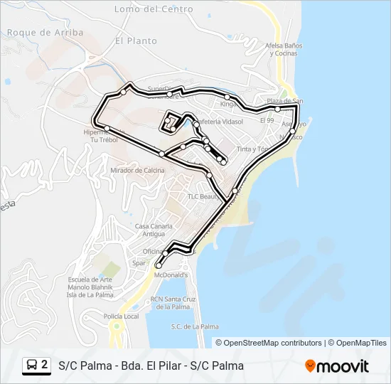 2 Bus Line Map
