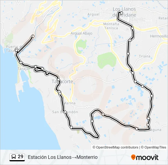 29 Bus Line Map