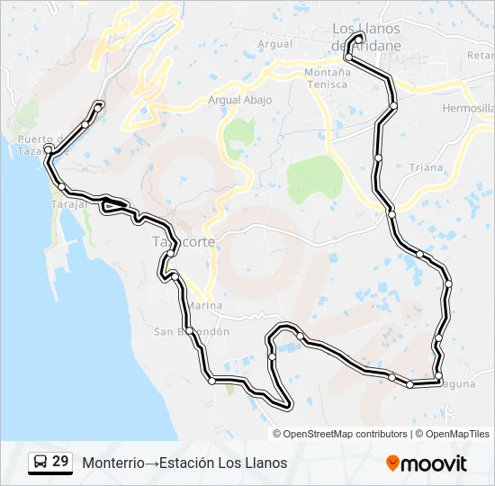 29 Bus Line Map