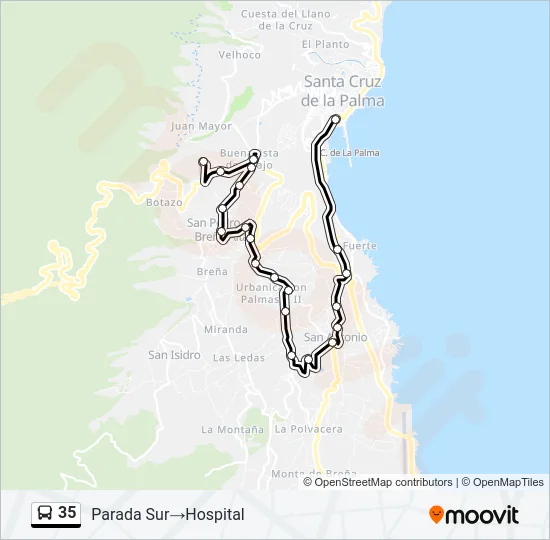 35 Bus Line Map