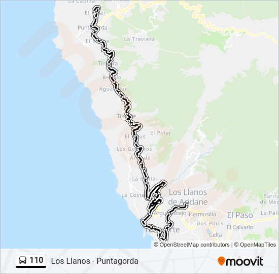 Mapa de 110 de autobús